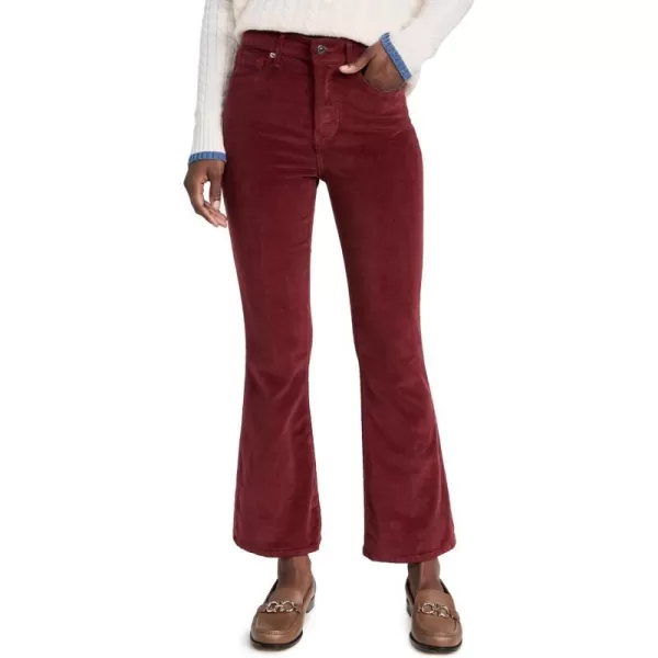 Veronica Beard Jean Womens Carson Cord High Rise Ankle Flare PantsOxblood