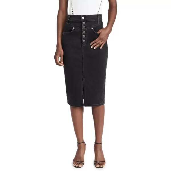 Veronica Beard Jean Womens Herron Denim Midi SkirtWashed Onyx