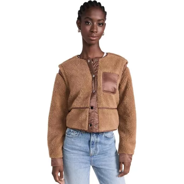 Veronica Beard Jean Womens Surrey Sherpa JacketTeddy Brown