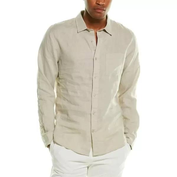 Vince Mens Linen ShirtDesert Sand