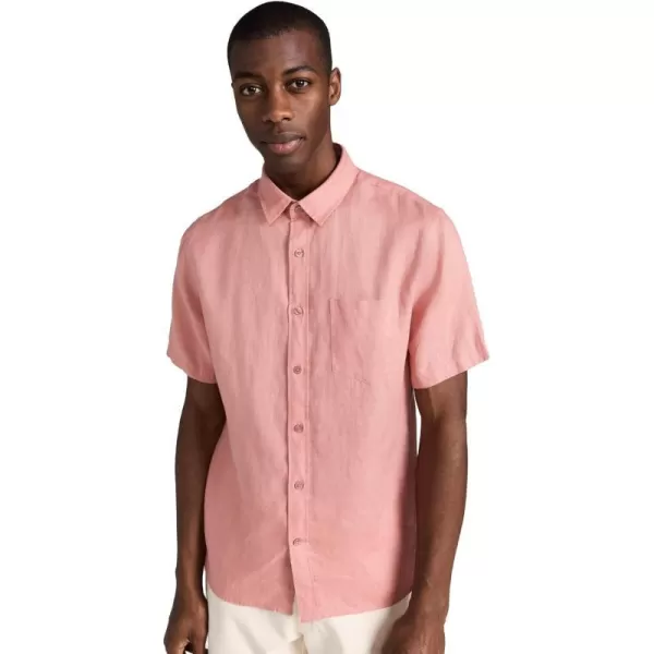 Vince Mens Linen Short Sleeve ShirtDusk