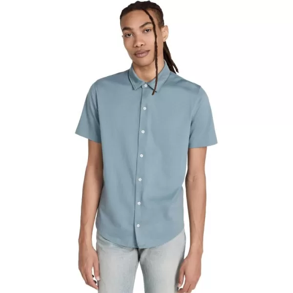 Vince Mens SS Button Down ShirtTeal Pool