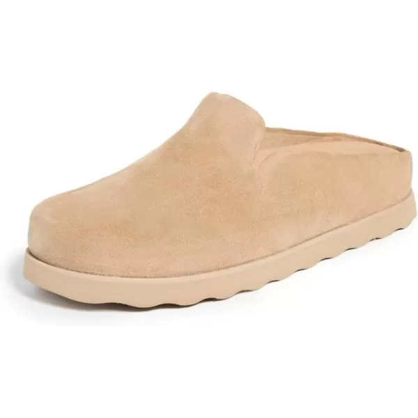 Vince Womens Carmel Clog Slip on ShoesDune Beige Suede