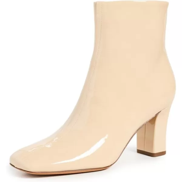 Vince Womens Charli Square Toe Ankle BootMacadamia Beige Patent Leather