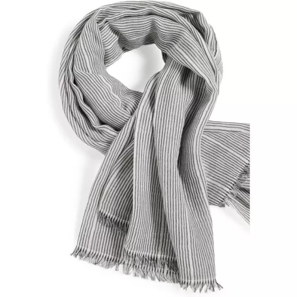 Vince Womens Cotton Micro Stripe ScarfGrey