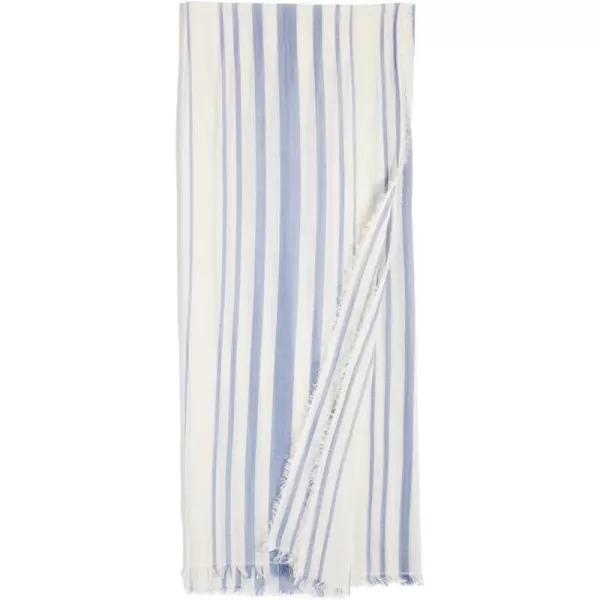 Vince Womens Cotton Variegated Stripe ScarfBaby Blue