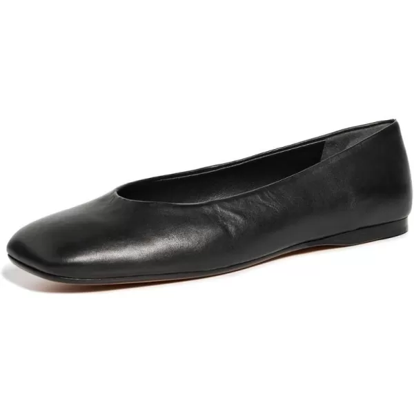 Vince Womens Leah Square Toe Ballet FlatBlack Leather