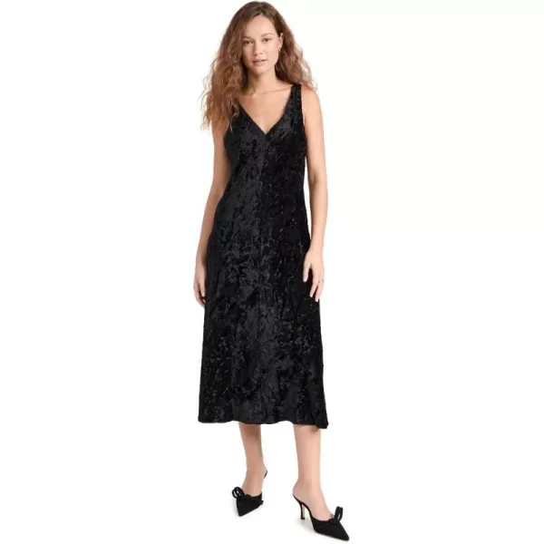 Vince Womens Luxe Textured Slip DressBlack