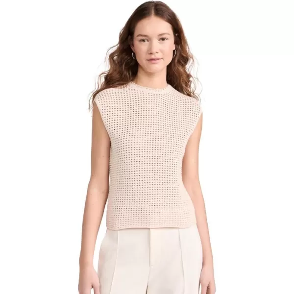 Vince Womens Mesh Stitch CrewPetal Pearl