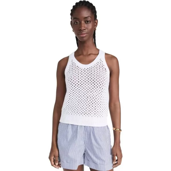 Vince Womens Mesh Stitch TankOptic White