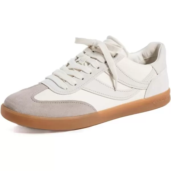 Vince Womens Oasis Lace up SneakerFoam WhiteHazelstone Grey Leather