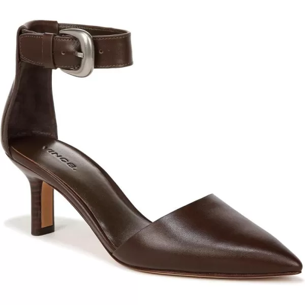 Vince Womens Perri Pointed Toe Ankle Strap Heels PumpCacao Brown Leather