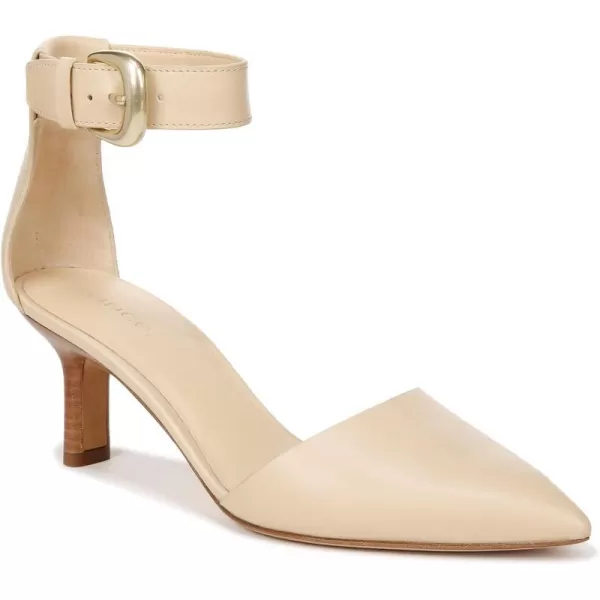 Vince Womens Perri Pointed Toe Ankle Strap Heels PumpMacadamia Beige Leather