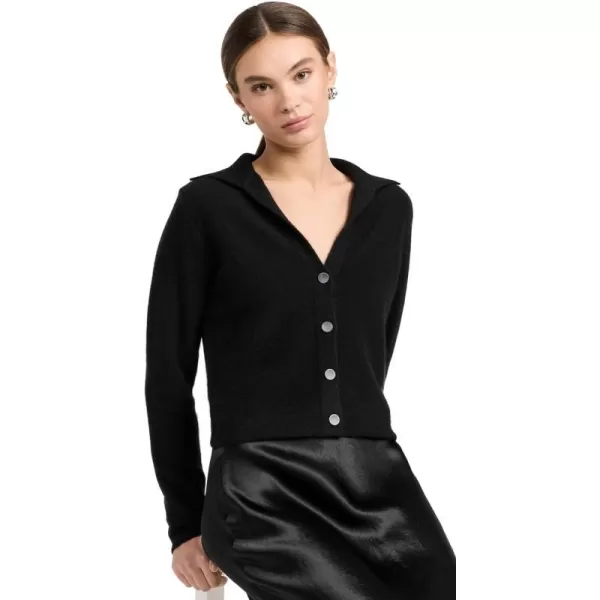 Vince Womens Polo Button Cashmere CardiganBlack