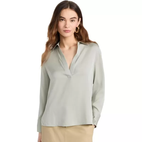 Vince Womens Pullover PoloSilver Sage