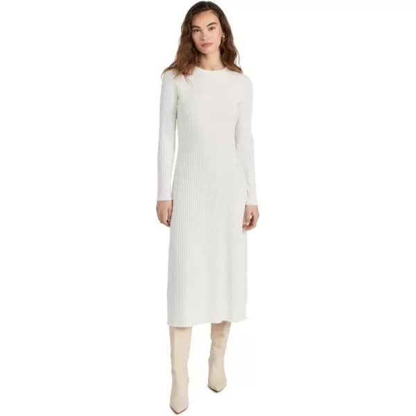 Vince Womens Rib Crew Neck DressOffwhite