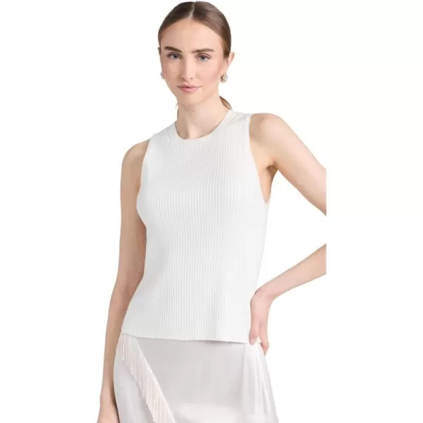 Vince Womens Ribbed High Neck TankOffwhite