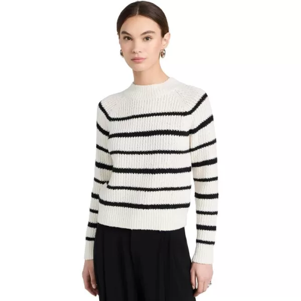 Vince Womens Ribbed Stripe PulloverPampasBlack