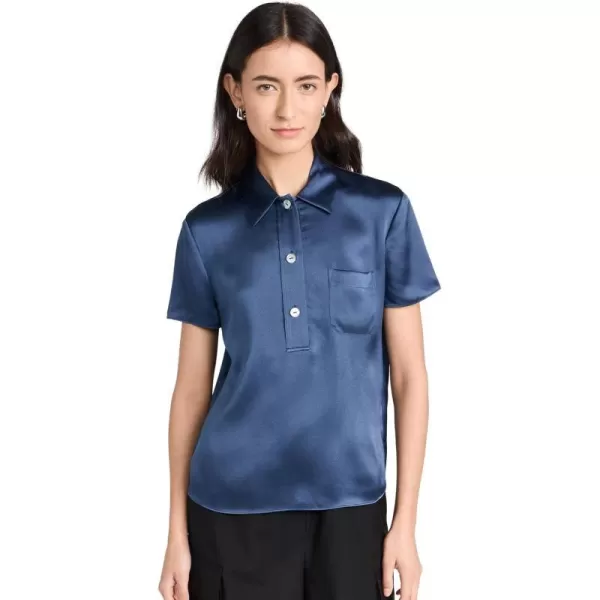 Vince Womens Short Sleeve PoloRiverbed