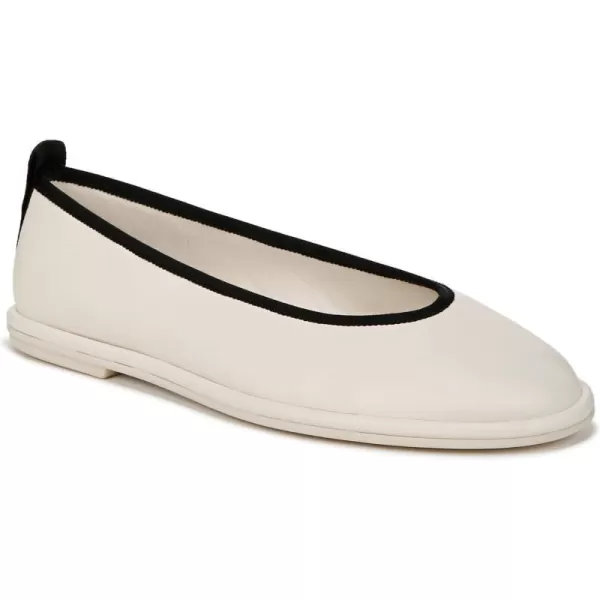 Vince Womens Sofia FlatsMilk White Leather