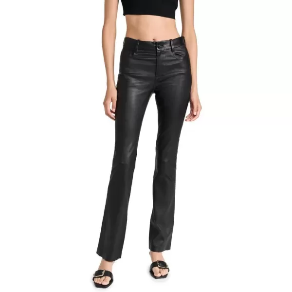 Vince Womens Stretch Boot Cut Leather PantsBlack