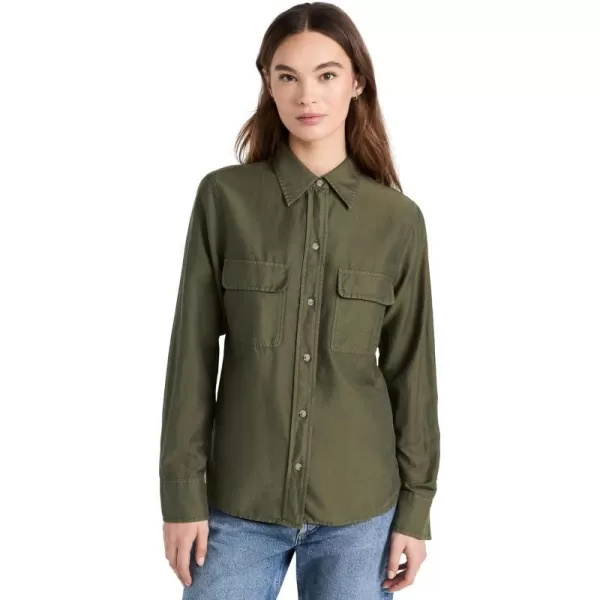 Vince Womens Utility ShirtWashed Vine