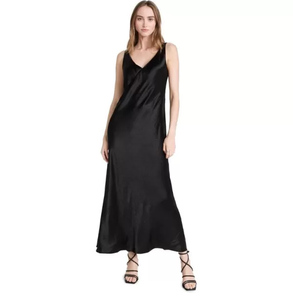 Vince Womens V Neck Maxi Slip DressBlack