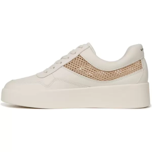 Vince Womens Warren Court Lace Up SneakerWhite LeatherBeige Mesh