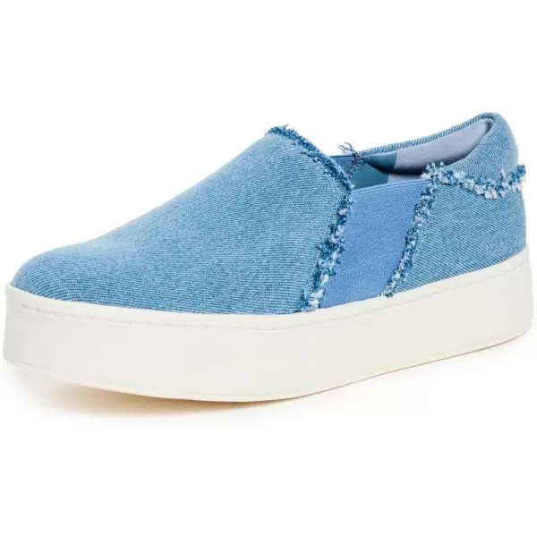 Vince Womens Warren Platform Slipon SneakerJean Blue Fabric