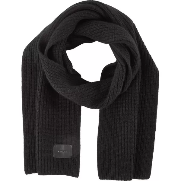 Vince mens Cashmere Blend Shaker Stitch Rib Knit ScarfBlack