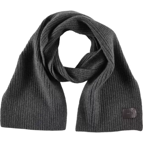 Vince mens Cashmere Blend Shaker Stitch Rib Knit ScarfCharcoal