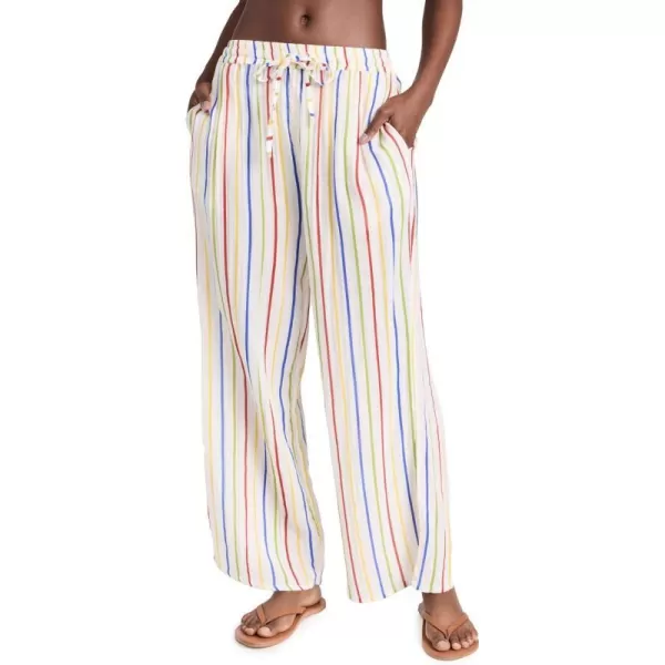 Vitamin A Womens Costa PantsRetro Stripe Cotton Crinkle