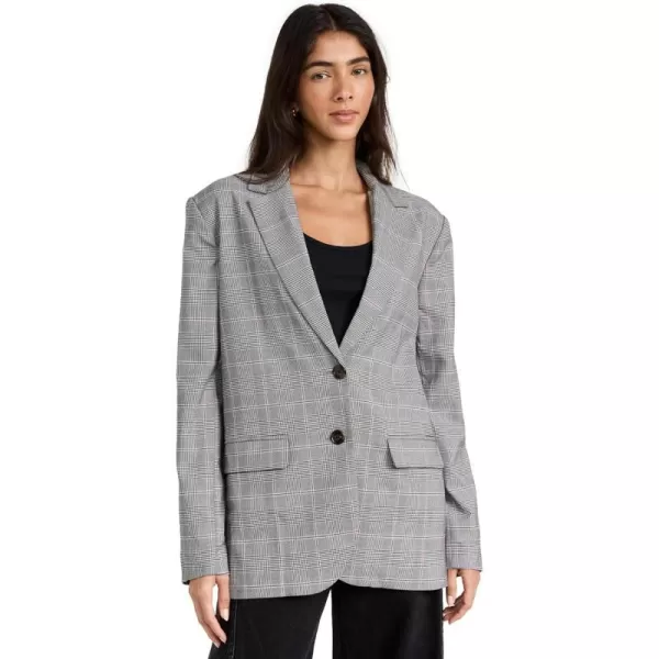 WAYF Womens Plaid BlazerGrey Plaid