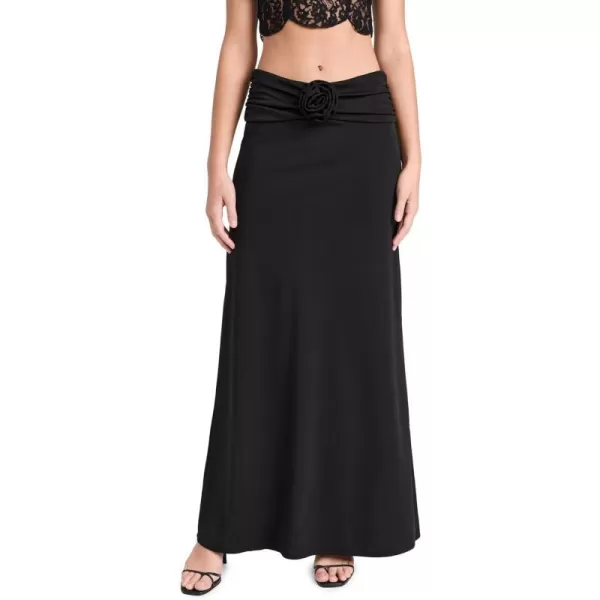 WAYF Womens Ruched Maxi SkirtBlack