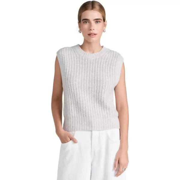 White  Warren Womens Cashmere Air Plush Ribbed VestWhite Marl