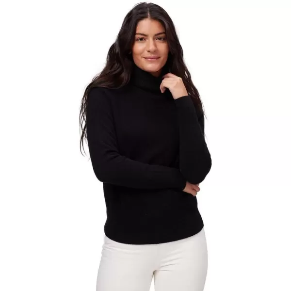 White  Warren Womens Ribbed Trim Cashmere TurtleneckBlack