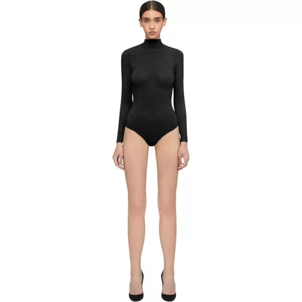 Wolford Buenos Aires String Body for Women Turtleneck Thong Back Long Sleeves Stylish Comfortable For Everyday WearBlack