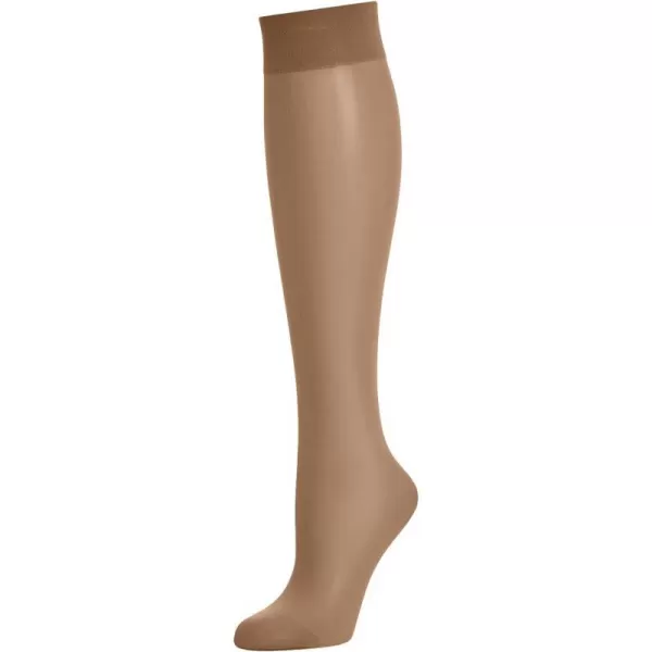 Wolford Individual 10 Denier KneeHighs Transparent For Women Sheer With Exceptional Smooth Soft Stretchable Comfort BandCaramel