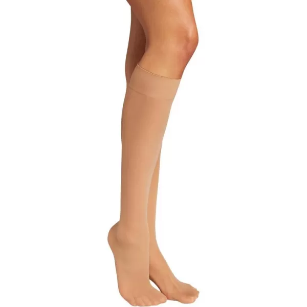 Wolford Individual 10 Denier KneeHighs Transparent For Women Sheer With Exceptional Smooth Soft Stretchable Comfort BandGobi