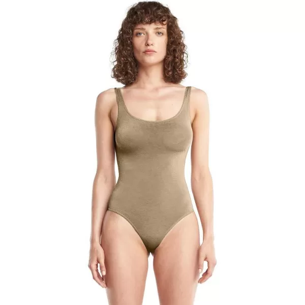 Wolford Jamaika String Body for Women Seamless Comfortable Bodysuit Tank Top Ideal for Layering under Tight Fitting JacketsCaf Au Lait