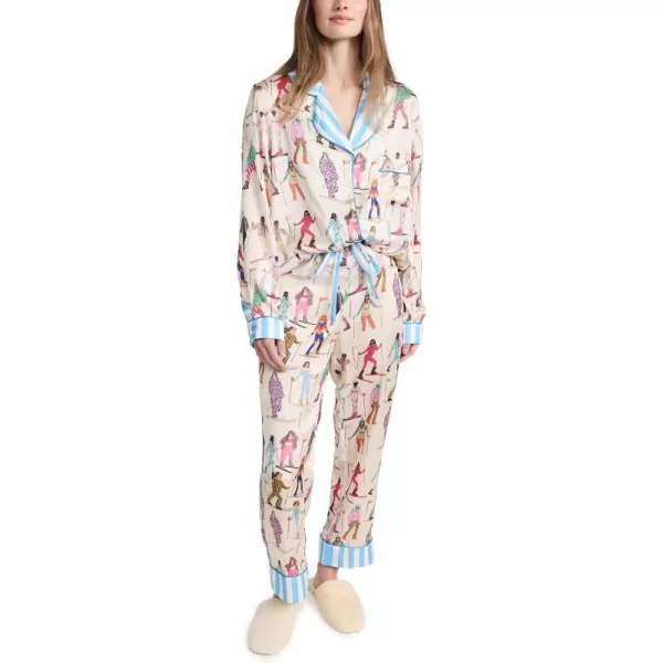 Womens Apres Ski Long PJ SetCreme