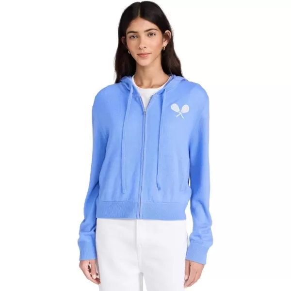 Womens Cashmere Racket HoodieCornflower Blue