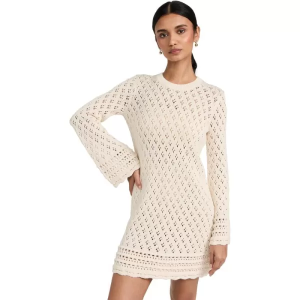 Womens Crochet Shift DressEcru