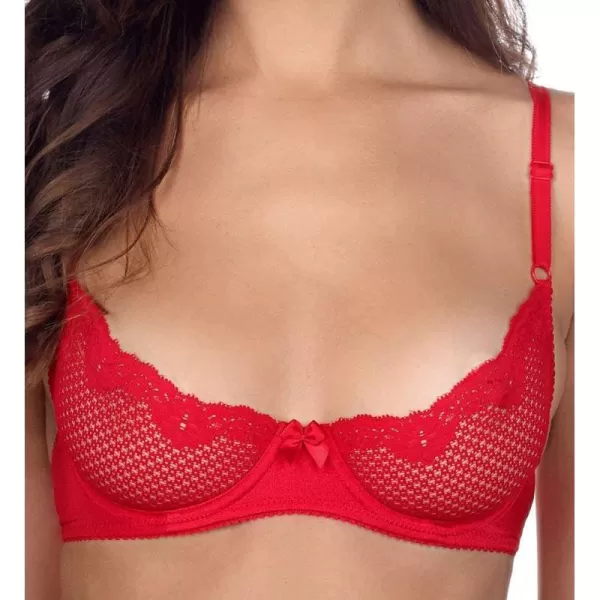 Womens Duet Lace Underwire Demi BraRed