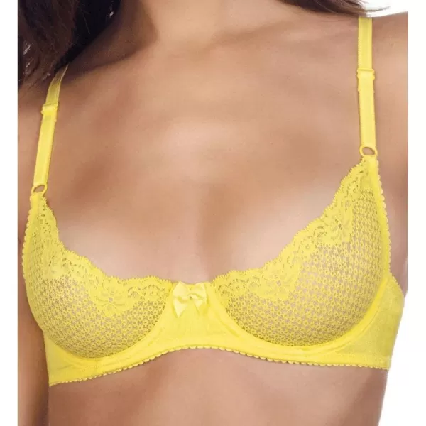 Womens Duet Lace Underwire Demi BraYellow