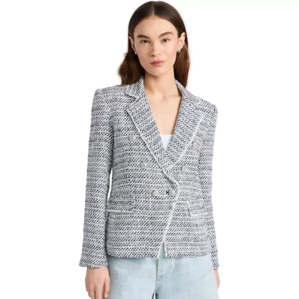 Womens Eliza Tweed BlazerWhiteIndigo