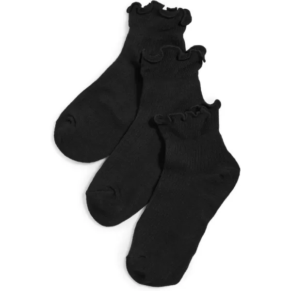 Womens Everyday Classic Ruffle SocksBlack