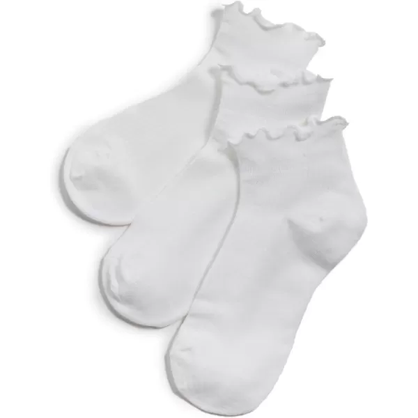 Womens Everyday Classic Ruffle SocksWhite