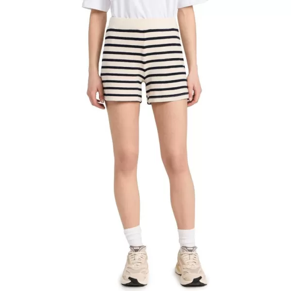 Womens Georgie Stripe ShortsEcruNavy