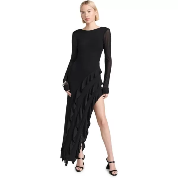 Womens Jacie Ruffle Open Back Maxi DressNoir